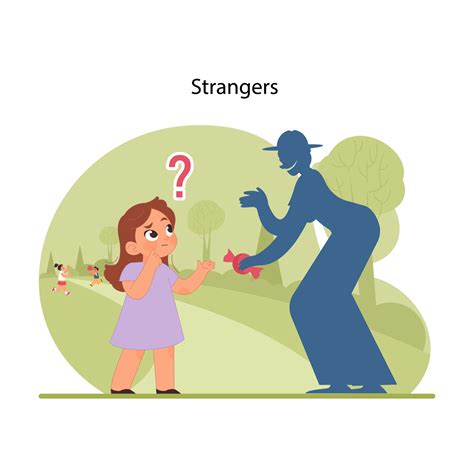 Stranger danger awareness. Flat vector illustration 41172961 Vector Art