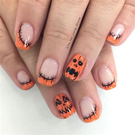 pumpkin nail art design