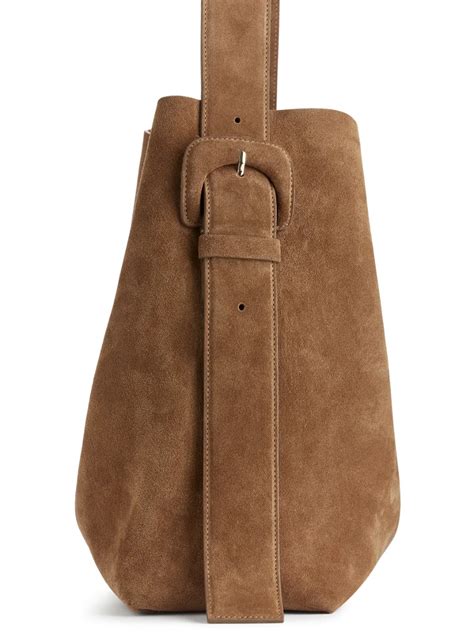 ARKET Suede Tote Bag in Brown | endource