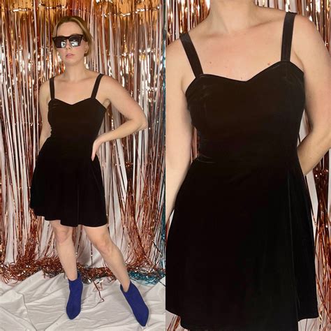 Vintage 90s Velour Mini Dress by Onyx Nite | Shop THRILLING
