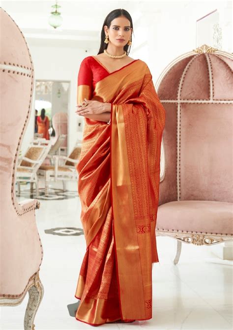 shop pure kanjivaram silk red bridal saree  india usa uk sunasa