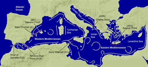Температура моря в Испании по месяцам - Карта течений и графики