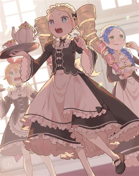 beatrice, petra leyte, and meili portroute (re:zero kara hajimeru