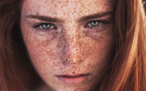 Redhead with freckles and blue eyes wallpaper - Girl wallpapers - #36618