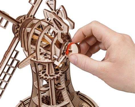 wooden model kit windmill mechanical model adult craft kits