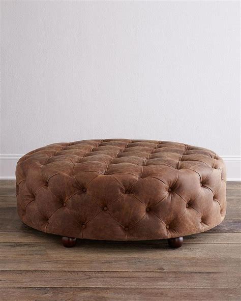 Round Leather Ottoman Table - Odditieszone