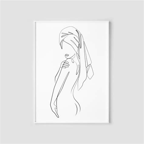 Nude Printable Female Form Line Art Nude Art Poster Nude Abstract