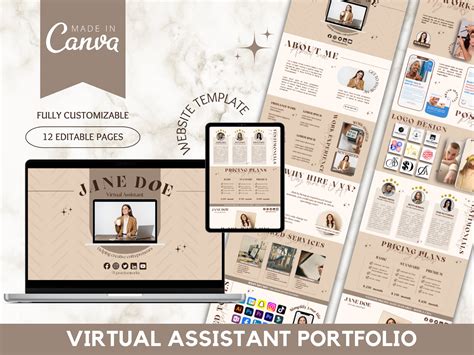 Virtual Assistant Portfolio Template, Virtual Assistant Portfolio