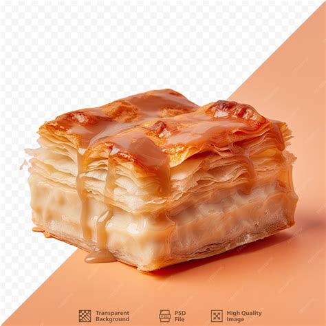 Домашний прямоугольный пирог с начинкой, изолированный на прозрачном ...
