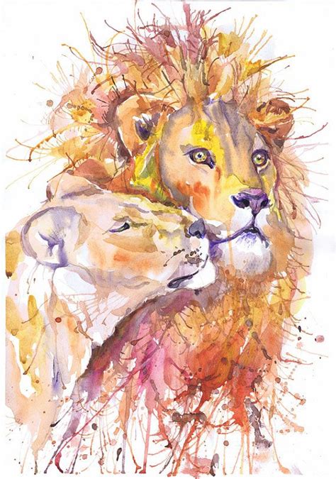 Lion Watercolor Painting