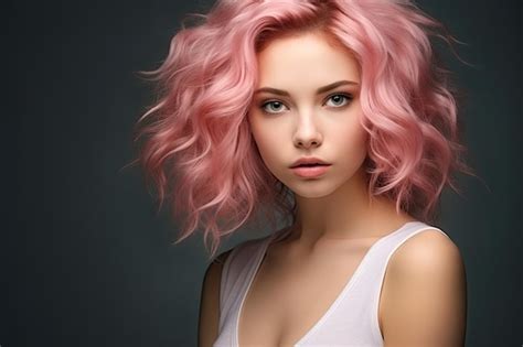Premium AI Image | a woman with pink hair