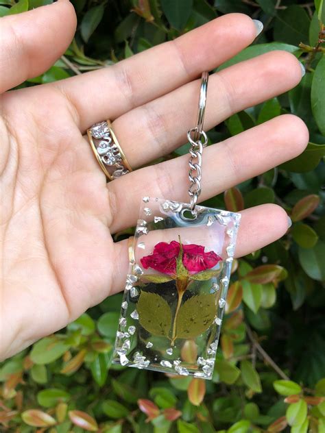 Flowers keychain custom keychain UV resin keychain | Etsy