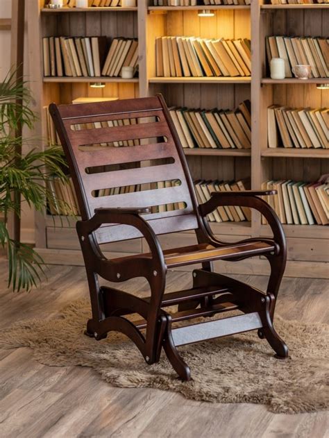 Кресло-маятник chair_glider_Венге3, 57х77х97 см, Без обивки купить по ...