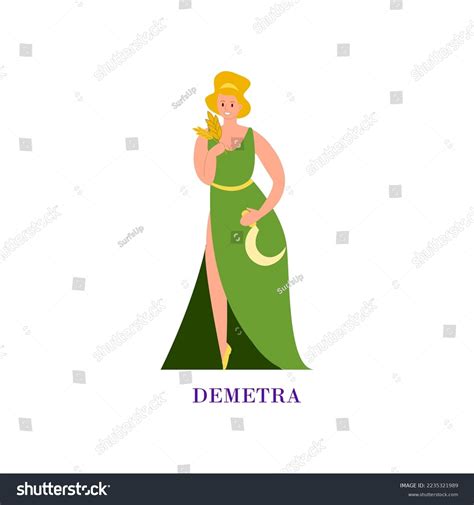 고대 그리스의 여신 데메트라 만화 삽화입니다. 스톡 벡터(로열티 프리) 2235321989 | Shutterstock