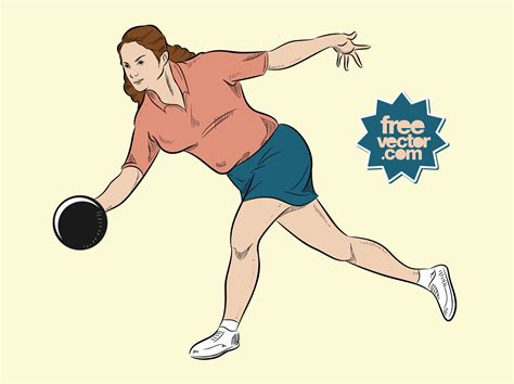 Bowling Woman Vector Art & Graphics | freevector.com