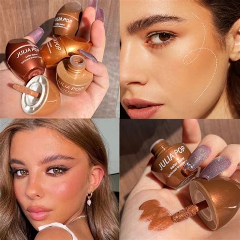 4 Colors Liquid Bronzer Face Contouring Makeup Pearlescent Brighten ...
