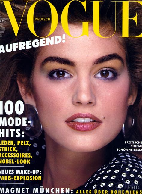 Cover of Vogue Germany with Cindy Crawford, September 1986 (ID:3147 ...