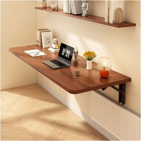 VLUOO Wall Mounted Table Fold Down Heavy Duty Folding Table Wooden ...