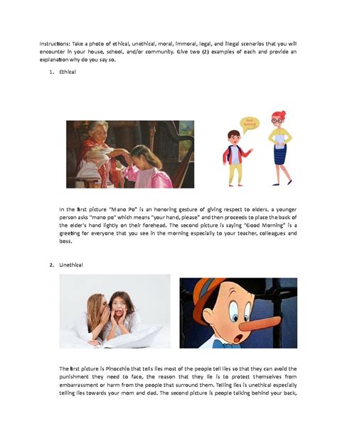 Ethics 3 - mdhgjdynsftb - Instructions: Take a photo of ethical