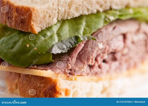 Deli Style Roast Beef Sandwich Stock Photo - Image of cheese, corned ...