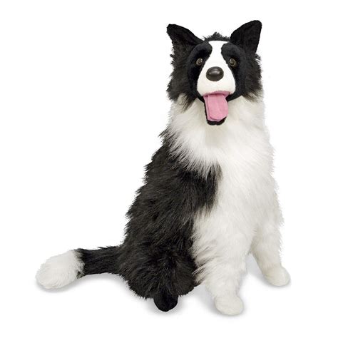 melissa doug border collie dog giant stuffed animal lifelike plush