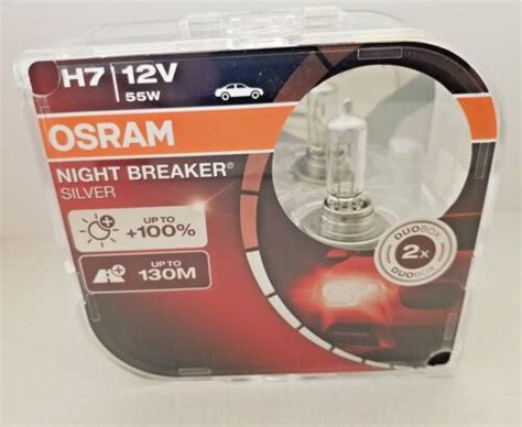 OSRAM 64210NBS-HCB 55W Night Breaker Silver H7 Car Headlight Bulb Duo ...