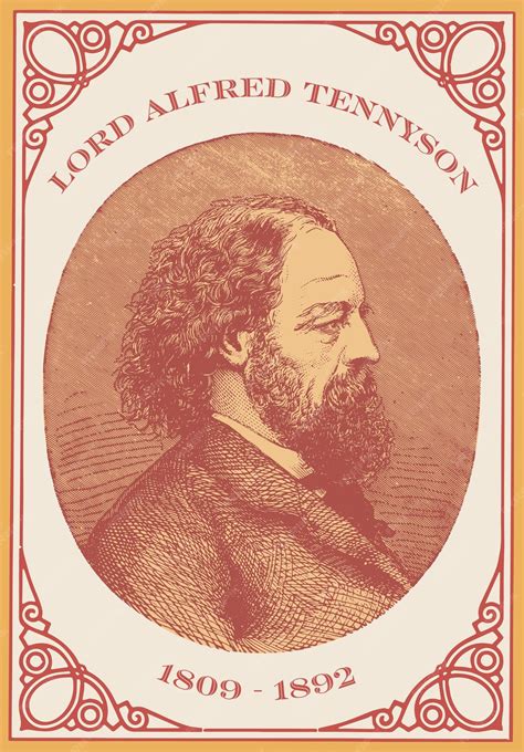 Grabado antiguo de Lord Alfred Tennyson, poeta inglés y poeta laureado