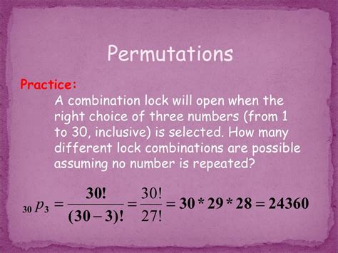 Permutation and combination