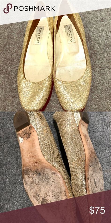 Used Gold Jimmy Choo flats size 6.5 | Jimmy choo flats, Jimmy choo ...