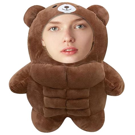 Personalized Muscle Bear Plush Toy, Customizable Your Face Photo Plush