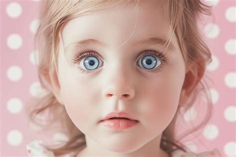premium photo portrait    girl   pink background