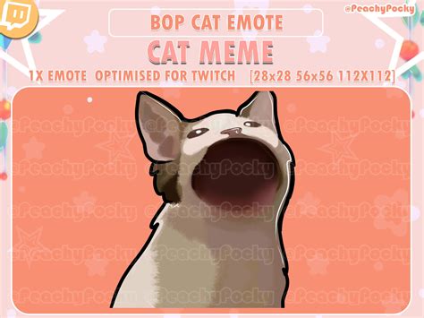 Twitch Emote 1x Bop Cat Open Mouth Cat Meme Twitch Emotes / Streamer ...