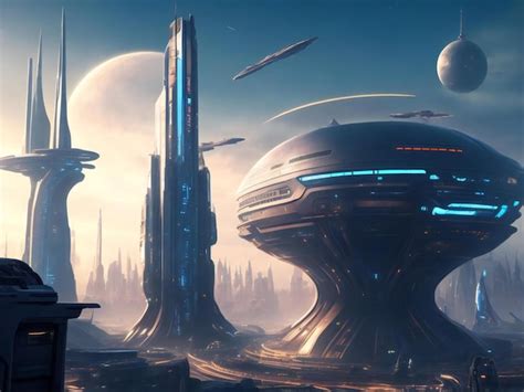 Premium AI Image | sci fi futuristic city