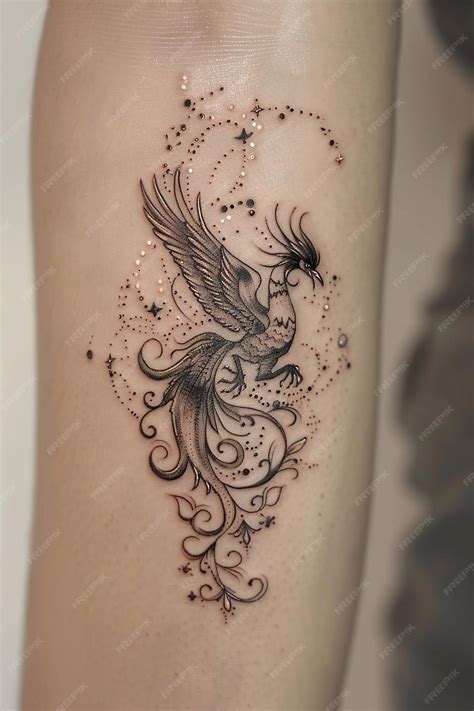 women's feminine phoenix tattoo 6