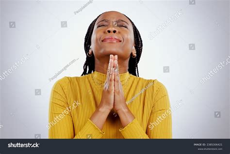 Praying Hands Black Woman Stress Hope Stock Photo 2385306421 | Shutterstock