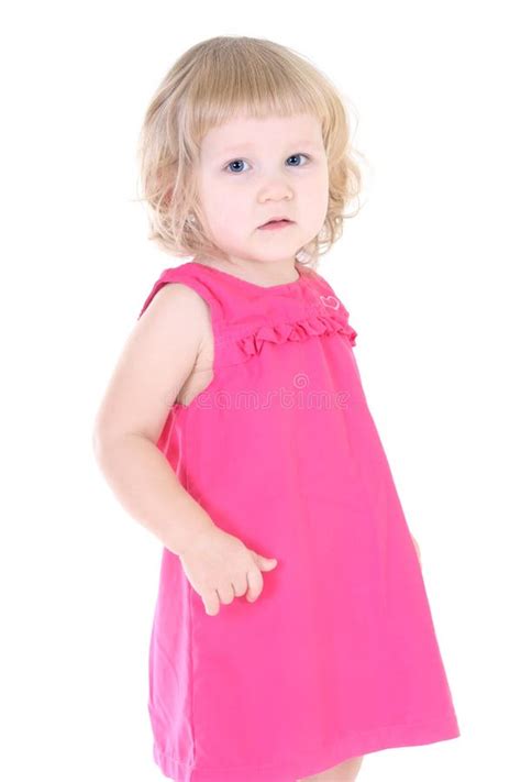 Little girl in pink dress stock image. Image of child - 17437373