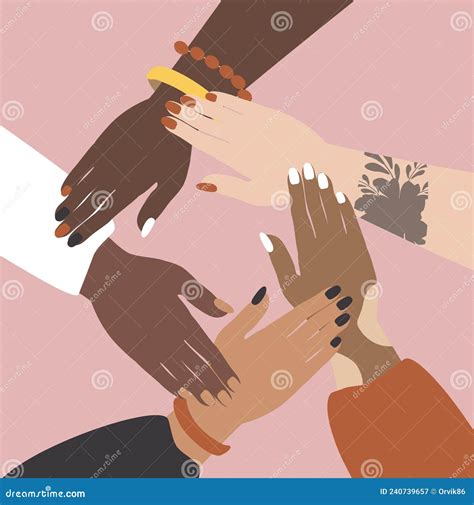 Illustration on the Theme of Female Solidarity, Feminism, Body Positive ...
