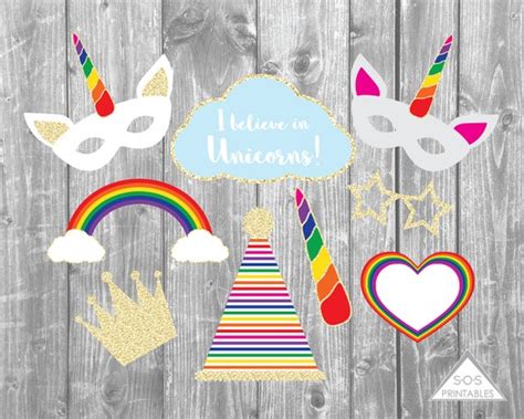 Unicorn Photo booth Props, Unicorn Party Printables, Unicorn photobooth ...