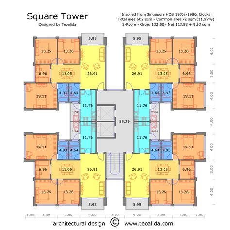 apartment plans   sqm designed    world  teoalida