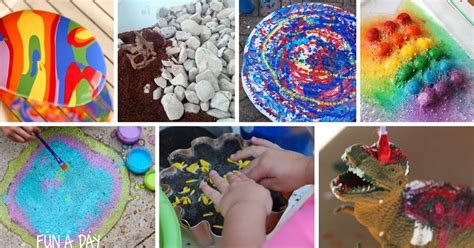 Messy Play Ideas at Home That Don't Require Too Many Materials - Fun-A-Day!