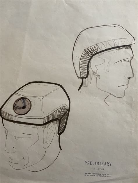 Two helmeted men by Raymond Loewy, 1969 | Fine Art Drawings | Artsper