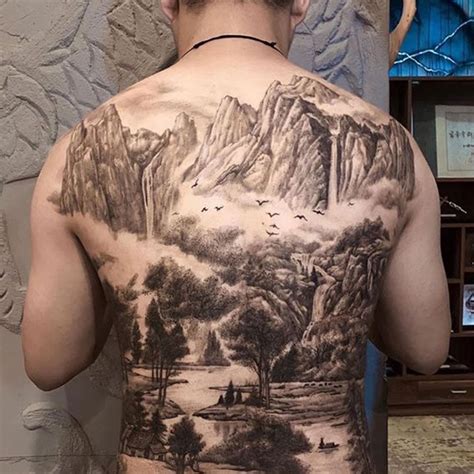 Mountain Lion Back Tattoo