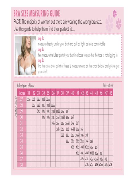 Bra Size Chart - 6 Free Templates in PDF, Word, Excel Download