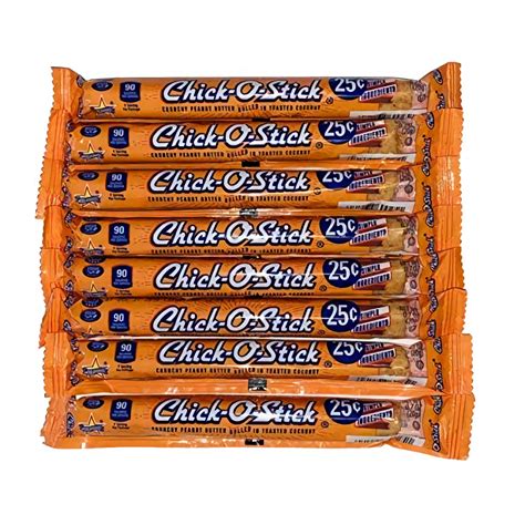 Chick O Stick Candy Bars, 8 Pack, .7 oz Bars, Crunchy Peanut Butter