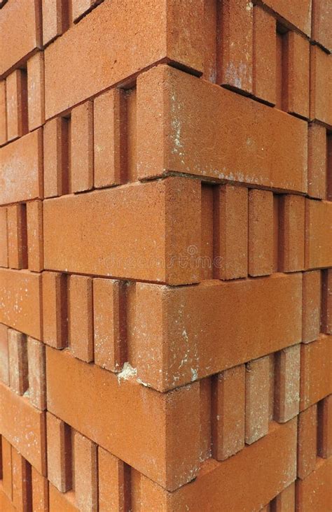 stack  red clay bricks stock image image  dirty