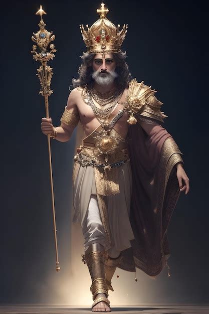 Premium AI Image | A god or divine character king is walking towards ...
