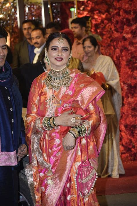 Rekha at Isha Ambani and Anand Piramal's wedding on 12th Dec 2018 ...