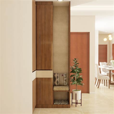 compact foyer design  floor storage livspace