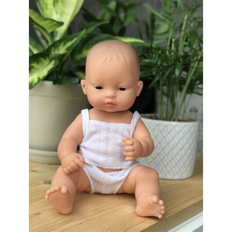 Azjata 32 - Lalka Chłopiec Azjata 32 cm + Ubranko Miniland Baby ...