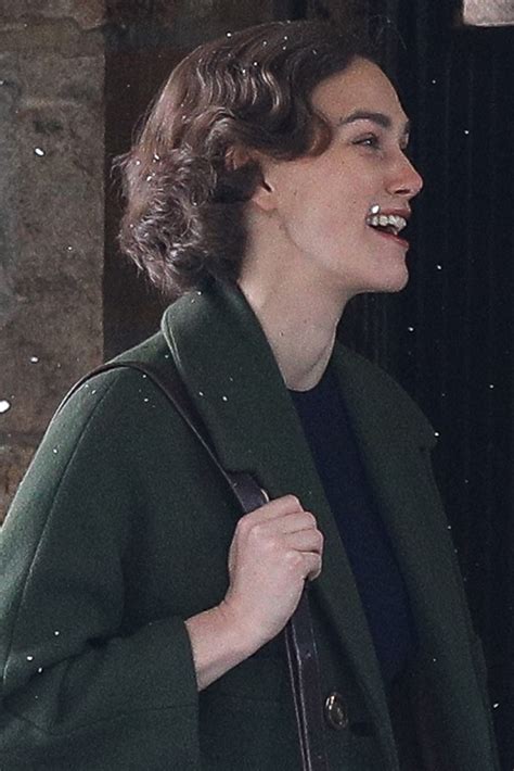 Keira Knightley Films Snowy Scenes on the Set of 'Boston Stranger
